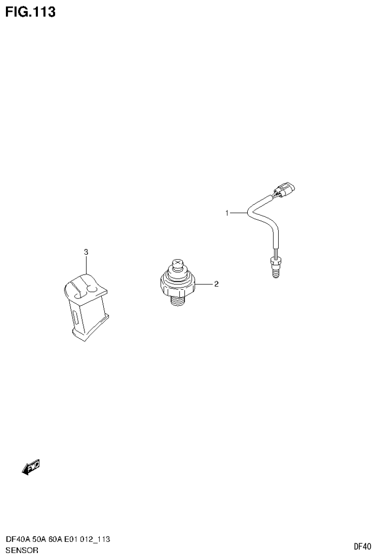 Suzuki DF40AST, DF50A, DF50ATH SENSOR (DF40AQH E1) parts diagram